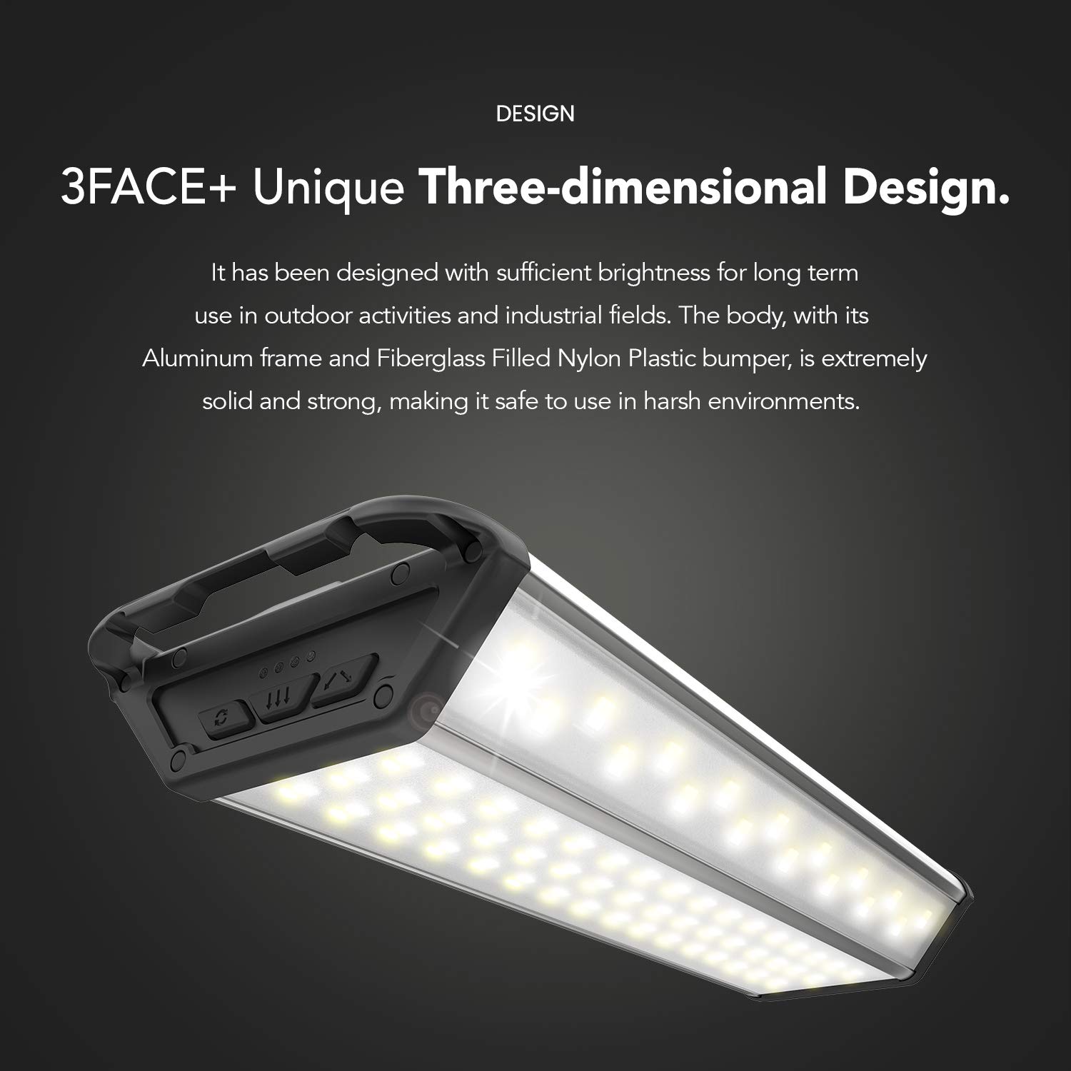 Claymore 3 Face+ Rechargeable Surface Area Light, Three Dimensional