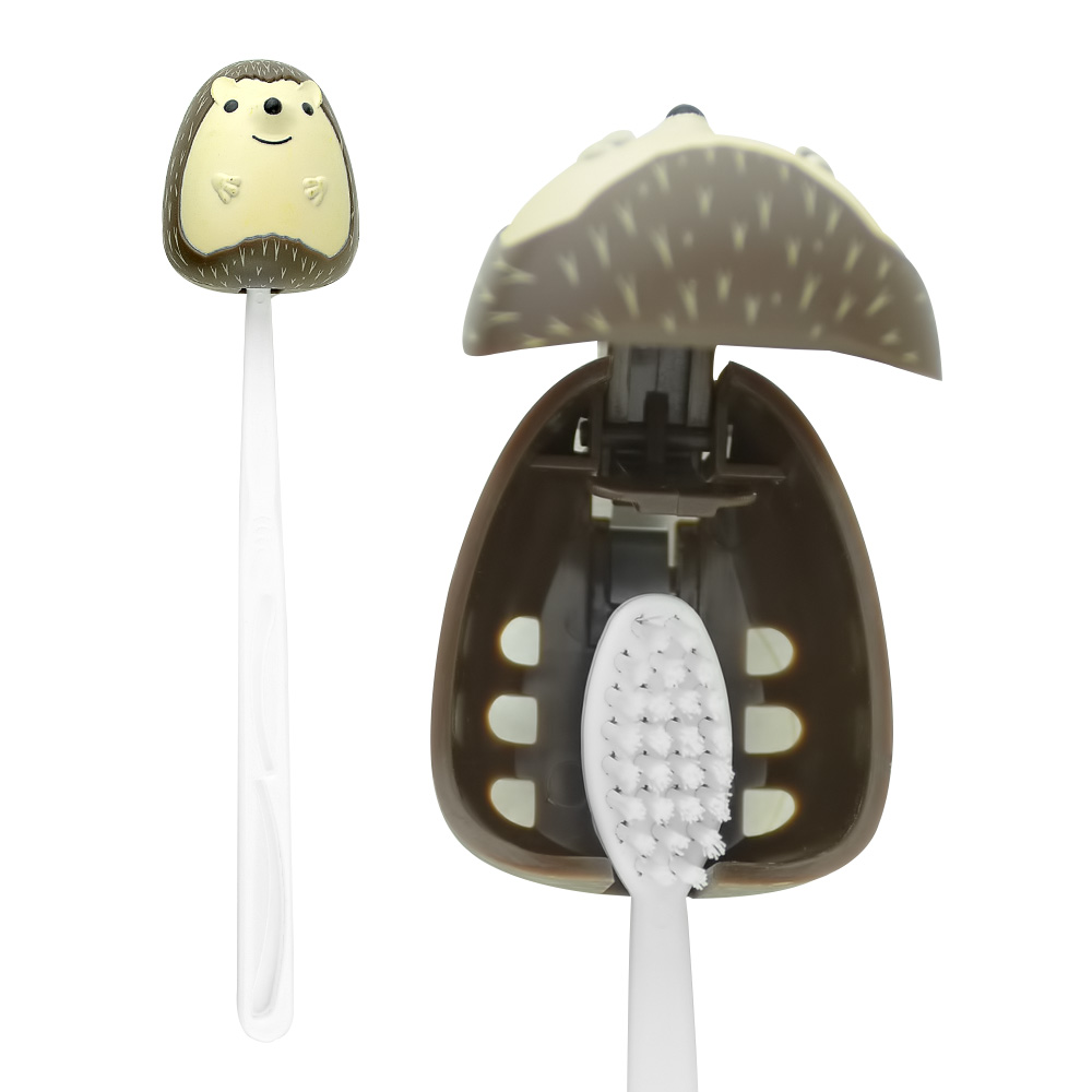 Kikkerland Brown Hedgehog Toothbrush Holder