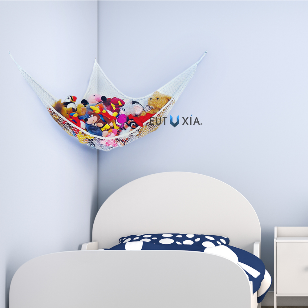 Toy Hammock Net Organizer For Stuffed Animals Toys White
